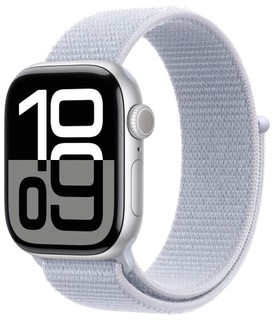 Apple Watch Series 10 Sport Loop, 42 мм, серебристый